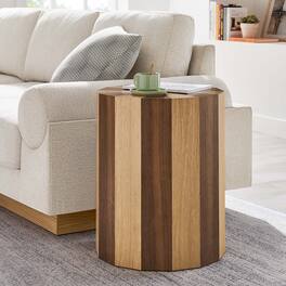 Twirl Two-Toned Wood Veneer Side Table by Modway - Oak Walnut