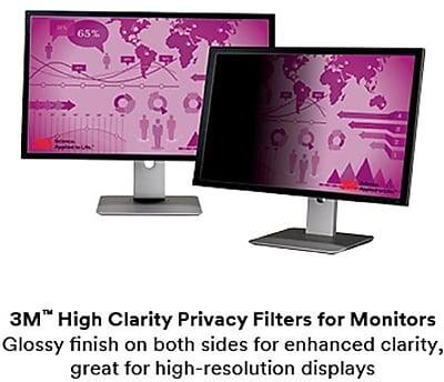 3M™ High Clarity Privacy Filters for Monitors  
Glossy finish on both sides for enhanced clarity, great for high-resolution displays