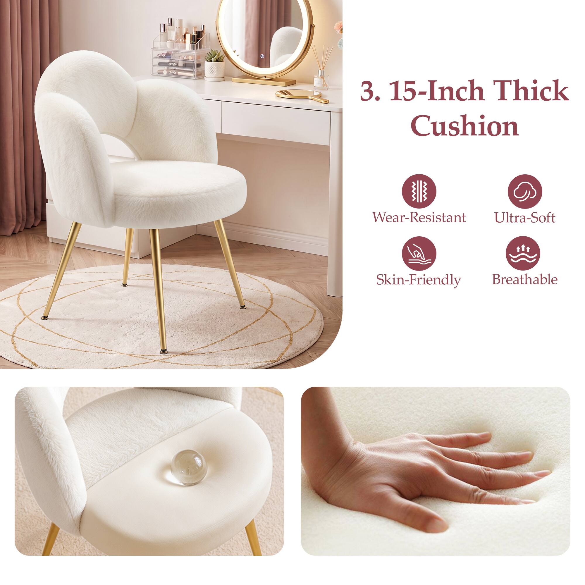 3. 15-Inch Thick Cushion

- Wear-Resistant
- Ultra-Soft
- Skin-Friendly
- Breathable