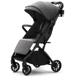 Reds Spade - Glidetow Tr18m Lightweight Travel For Compact Foldable Baby infant With Luggage Handle Cup Holder One han - Gray