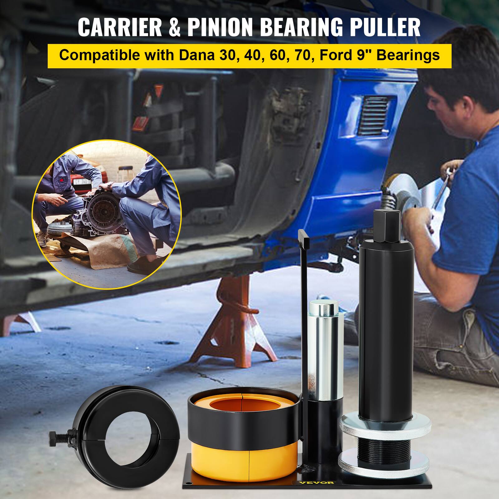 CARRIER & PINION BEARING PULLER  
Compatible with Dana 30, 40, 60, 70, Ford 9" Bearings