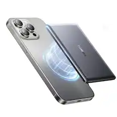 Front. TORRAS - TORRAS MiniMag Wireless 10,000mAh Magnetic Power Bank, Ultra-Slim Wireless MagSafe Portable Charger - Titanium Gray - Titanium Gray.