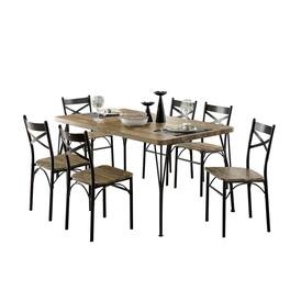 Manhattan Lane - 7 Piece Wooden Dining Table Set In Gray and Weathered Brown - Gray and Brown