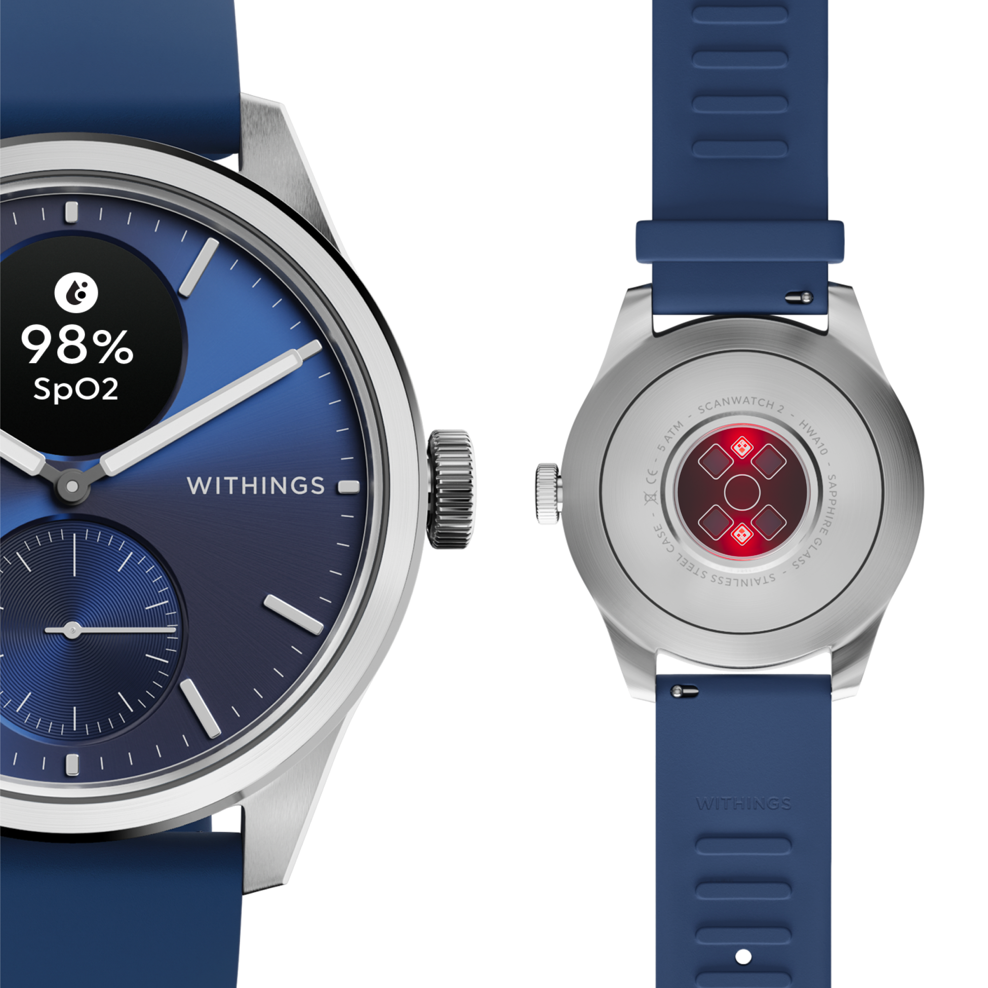 Withings ScanWatch 2 Heart Health Hybrid Smartwatch 42mm Blue