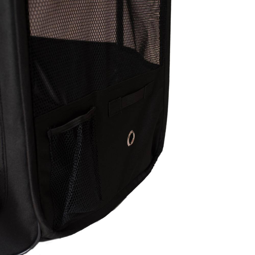 Alt View 6. Armarkat - Portable Pet Playpen In Black And Red Combo Medium - Black.