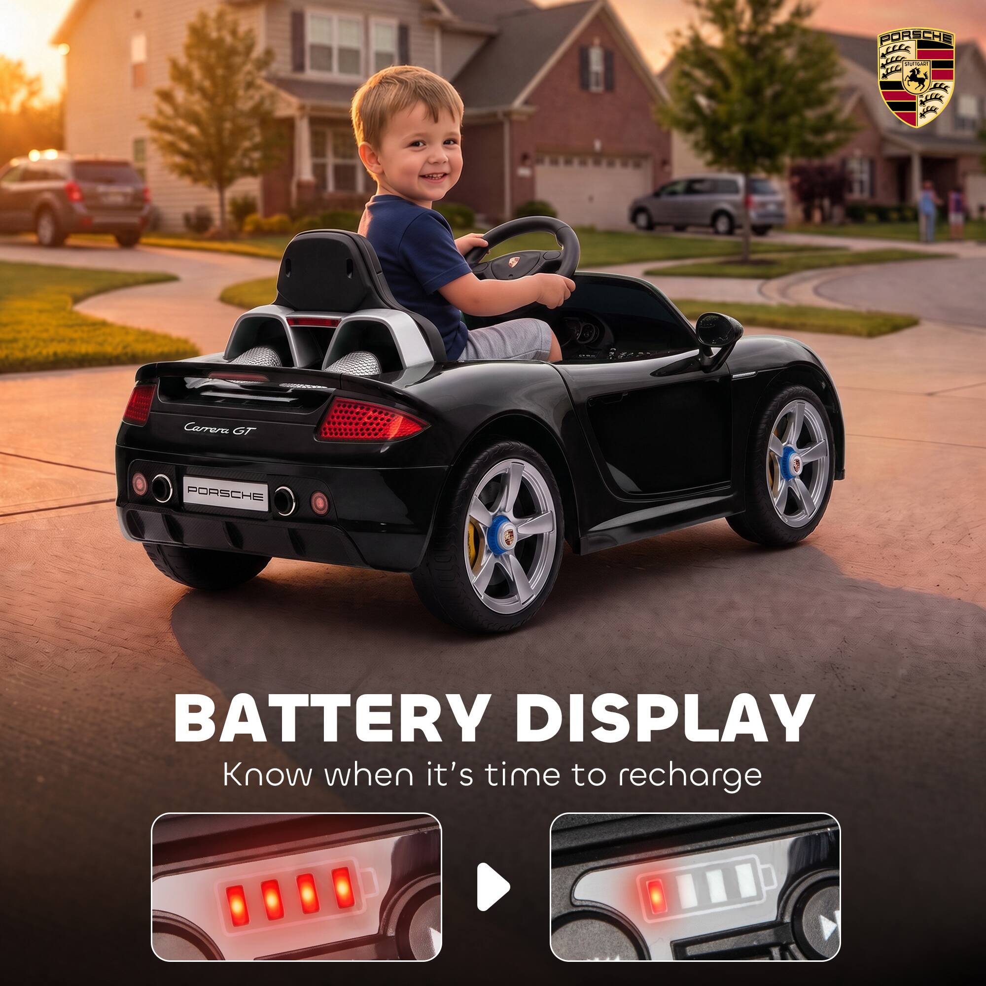 PORSCHE  
WILLE  
NICC  
Carrera GT  
PORSCHE  
BATTERY DISPLAY  
Know when it's time to recharge