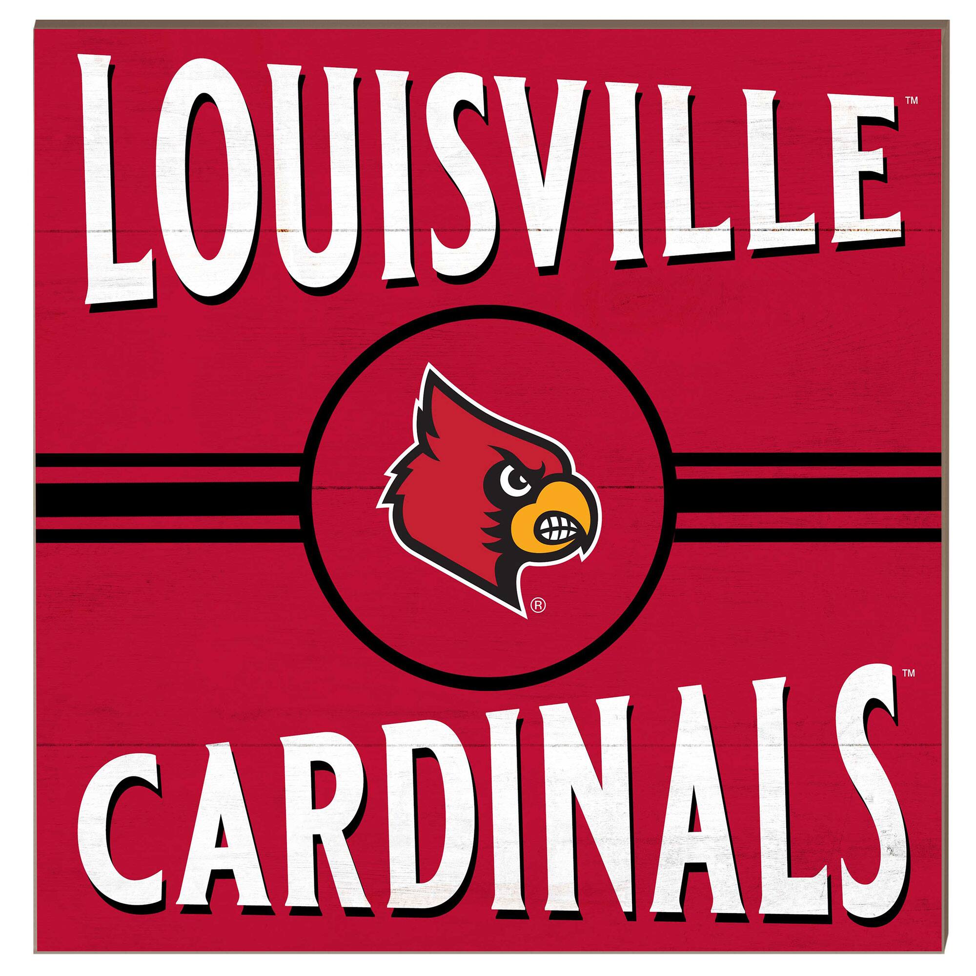 Louisville Cardinals 10'' x 10'' Retro Team Sign