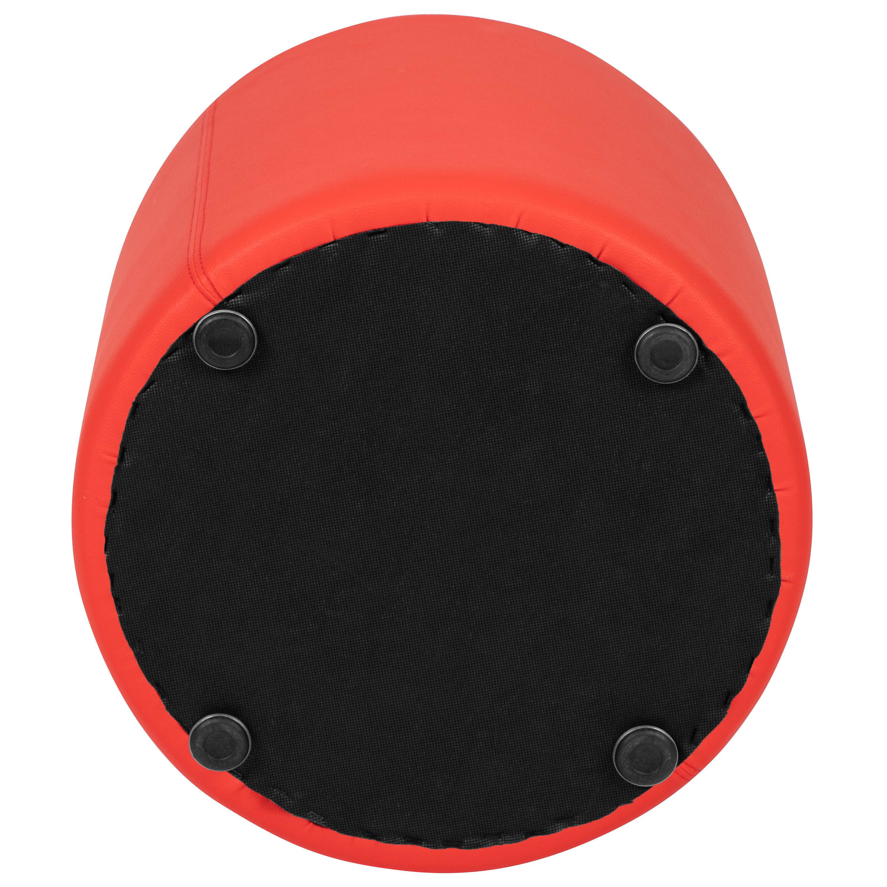 Alt View 8. Emma + Oliver - 18"H Soft Seating Flexible Circle Backless Chair for Classrooms and Common Spaces - Red.