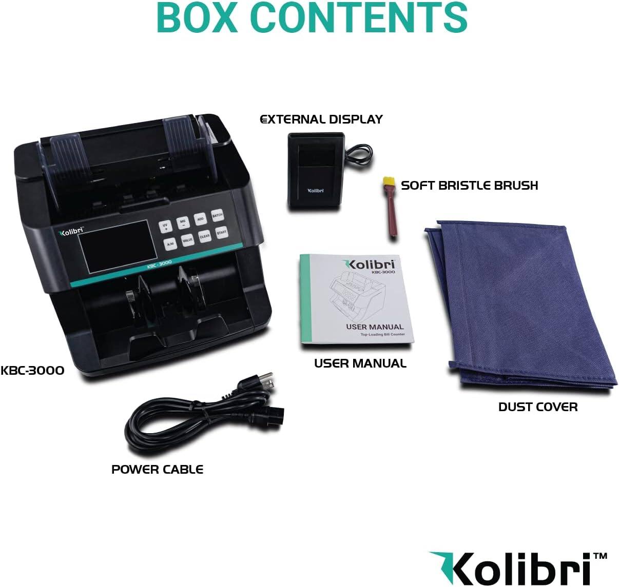 BOX CONTENTS

- EXTERNAL DISPLAY
- SOFT BRISTLE BRUSH
- USER MANUAL
- DUST COVER
- POWER CABLE

KBC-3000

Kolibri™