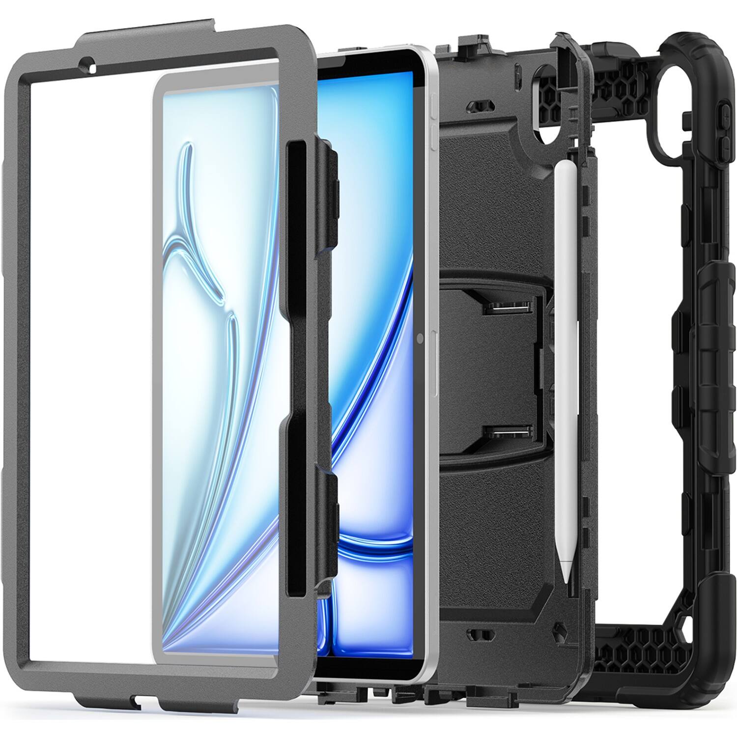 Alt View 12. SaharaCase - Raider Series Heavy-Duty Case for Apple iPad Air 13" M3/M2 - Scorpion Black.