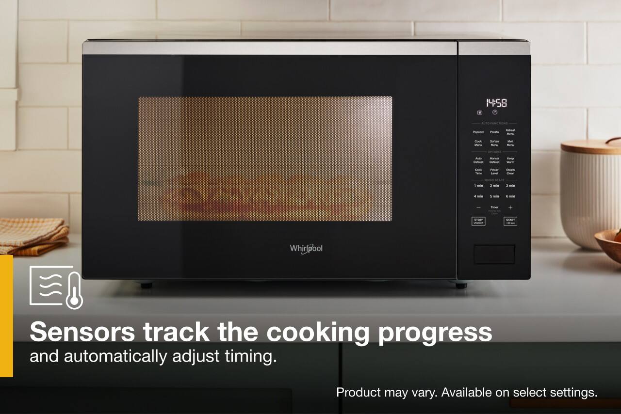 Sensors track the cooking progress and automatically adjust timing. Product may vary. Available on select settings.