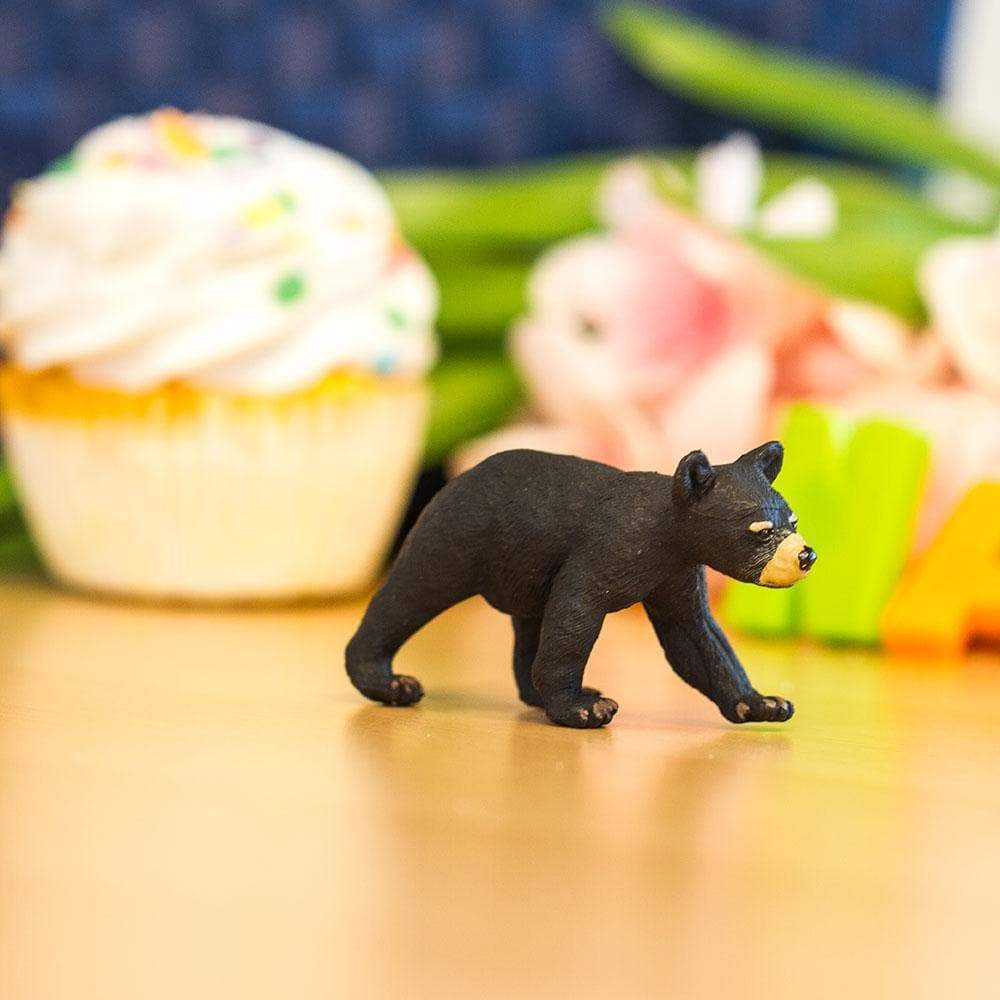 Angle. Safari Ltd. - Black Bear Cub Toy Figurine.