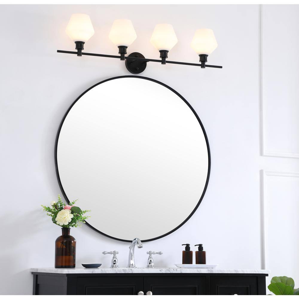 Black And Frosted White Glass