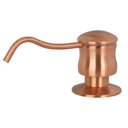 Front. Akicon - Akicon Built-in Brass Soap Dispenser for Kitchen Sink Refill from Top with 17 oz. Bottle in Copper - Copper.