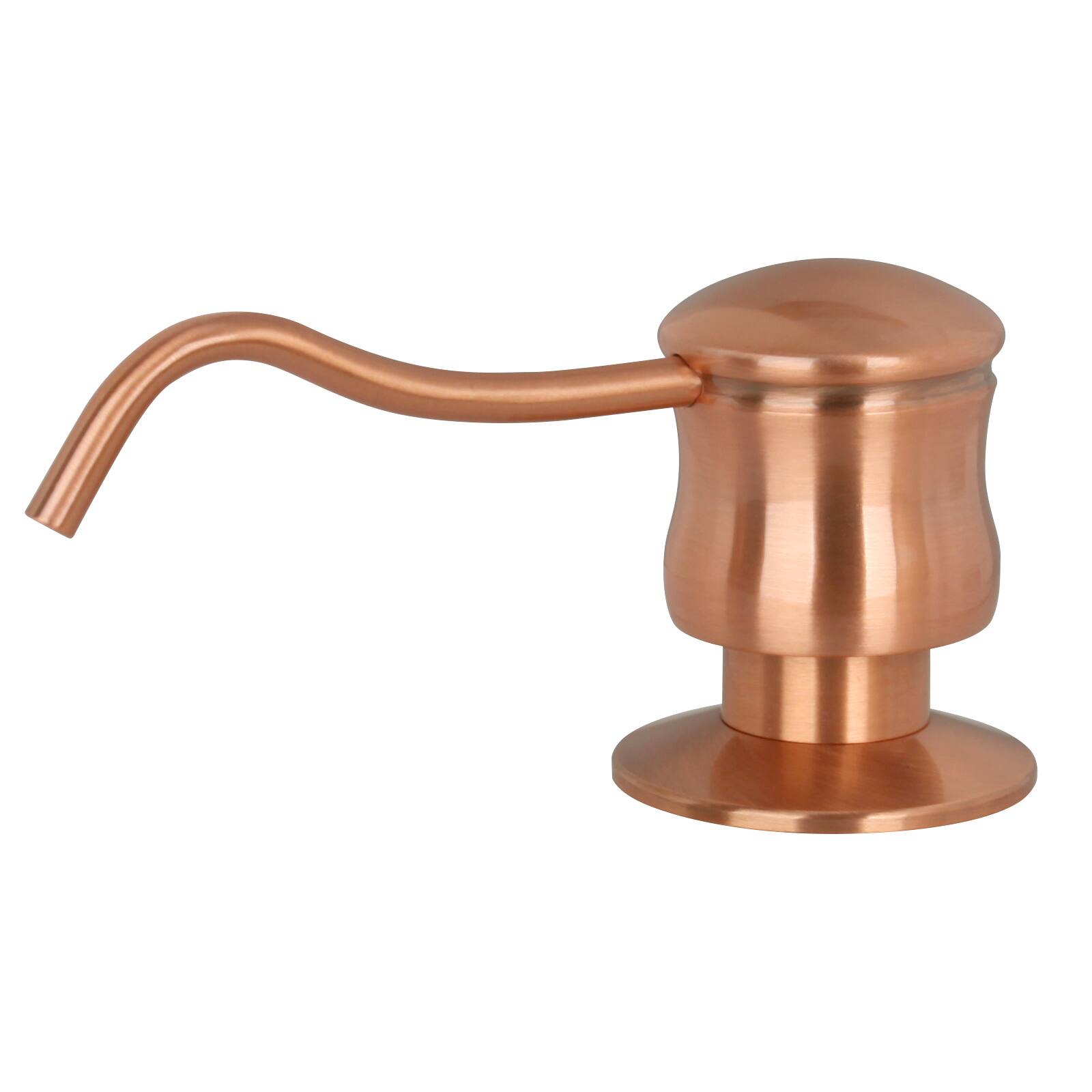 Front. Akicon - Akicon Built-in Brass Soap Dispenser for Kitchen Sink Refill from Top with 17 oz. Bottle in Copper - Copper.
