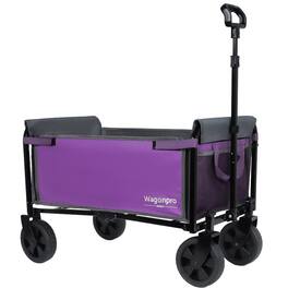 Mondawe - All-in-One Convertible Utility Carts - Bench Seat/Dog Tether w/ 360° All-Terrain Wheels - Purple