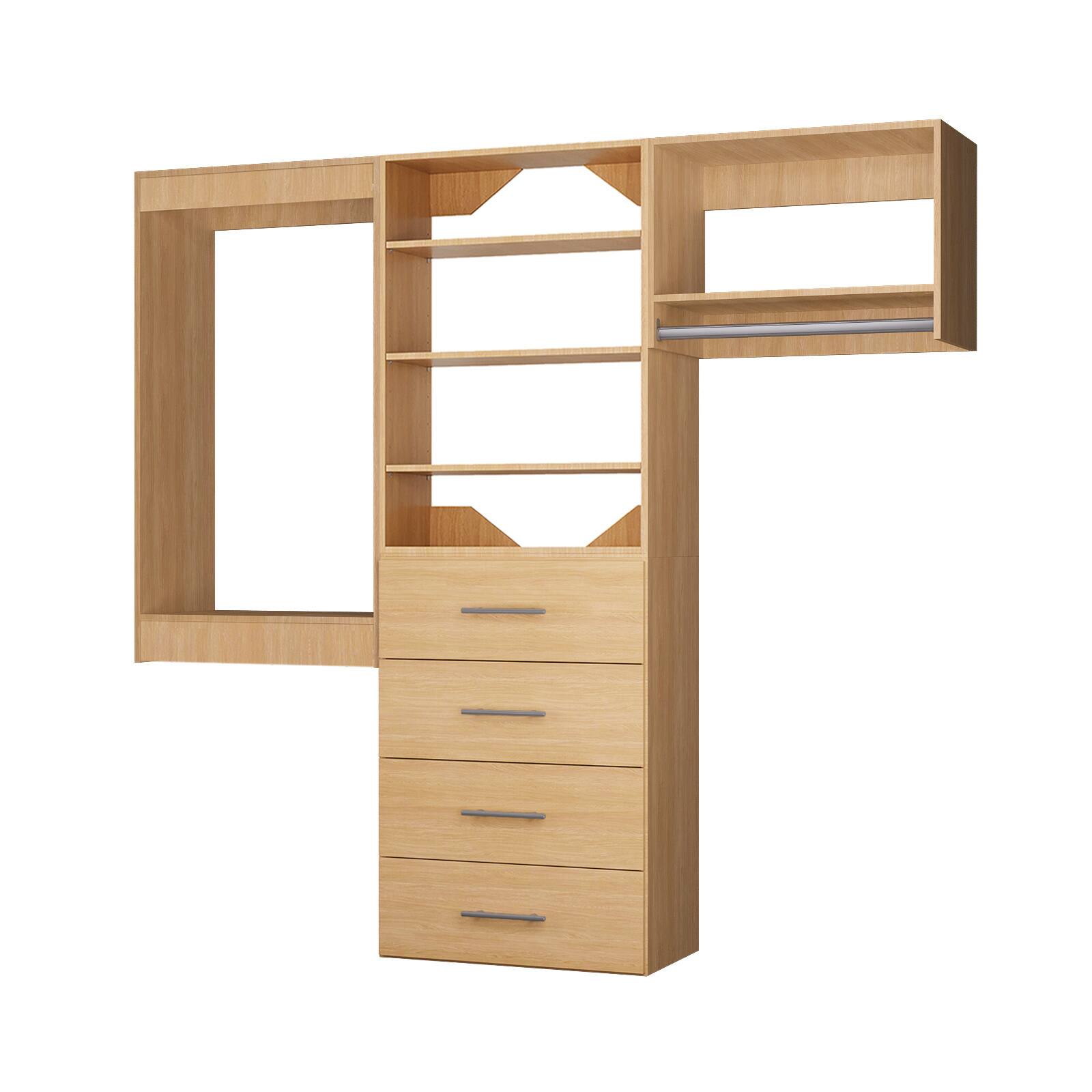 Alt View 3. Roomtec - Roomtec 96 in Wood Modular Closet System Unit-Customizable Wall Mounted Walk-In Closets for Bedroom or Walk-in Closet - Wood.