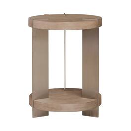 Liberty Furniture Industries - Harlow Living Room Chairside Table - Sandstone & Satin Nickel