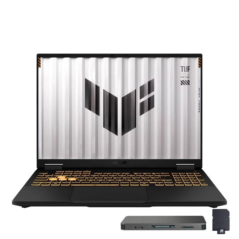 ASUS - TUF 18" WUXGA 144Hz Gaming Laptop,Ryzen 7 260,64GB DDR5,2TB SSD+1TB Dock Set,RTX 5060,Backlit Kb,Win 11 Pro - Gray
