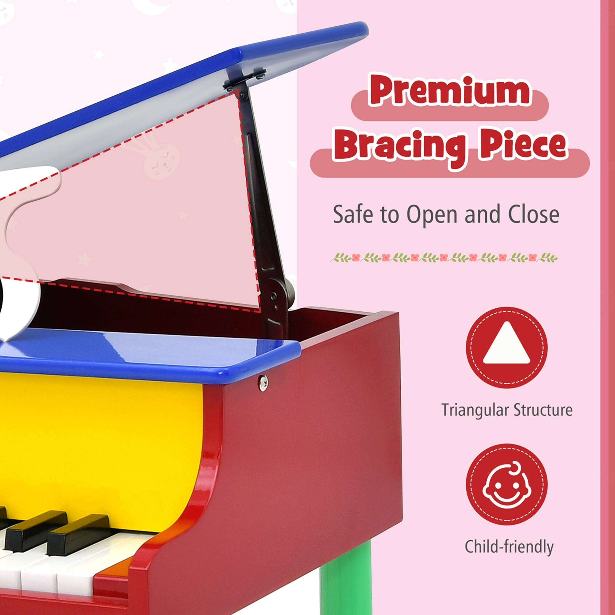 Premium Bracing Piece Safe to Open and Close Triangular Structure Child-friendly