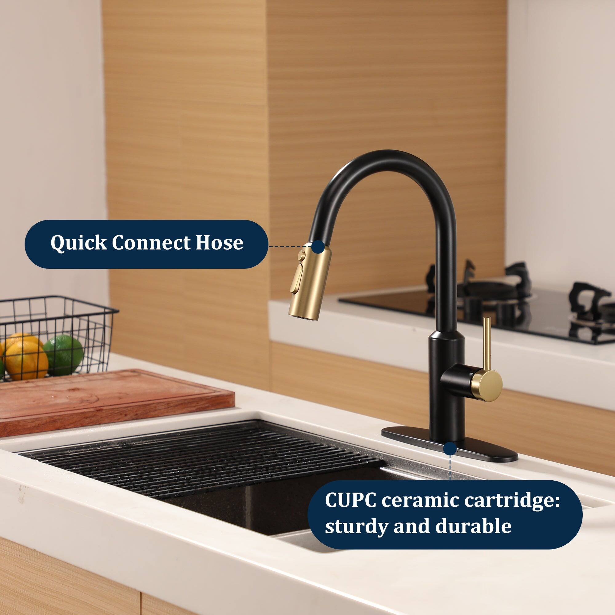 Quick Connect Hose
CUPC ceramic cartridge: sturdy and durable