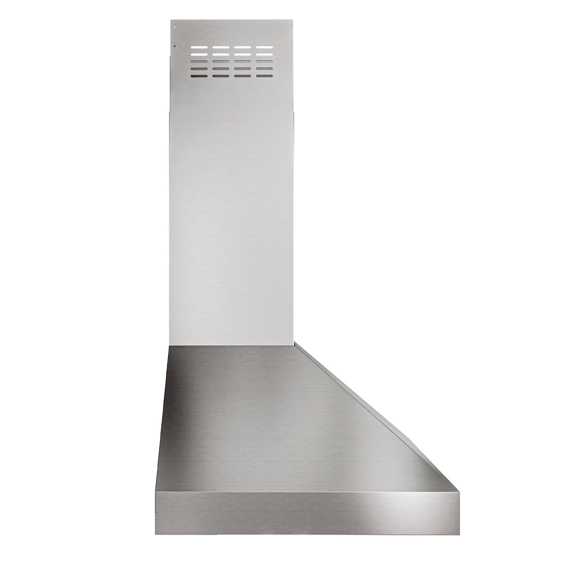 Left. Onefly - 30 inches - Convertible - Wall Mount Range Hood - Silver.
