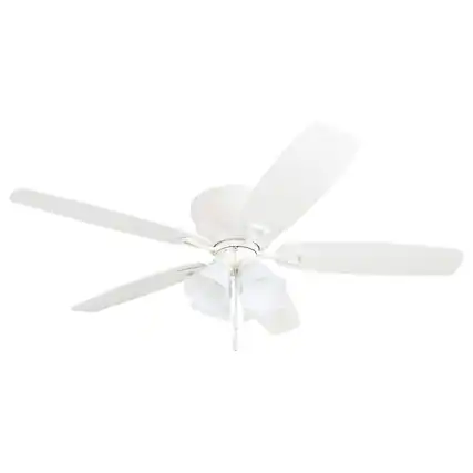 Front. Honeywell - Honeywell Glen Alden 52 Inch Indoor Ceiling Fan with 4 Lights, Reversible, White - White.