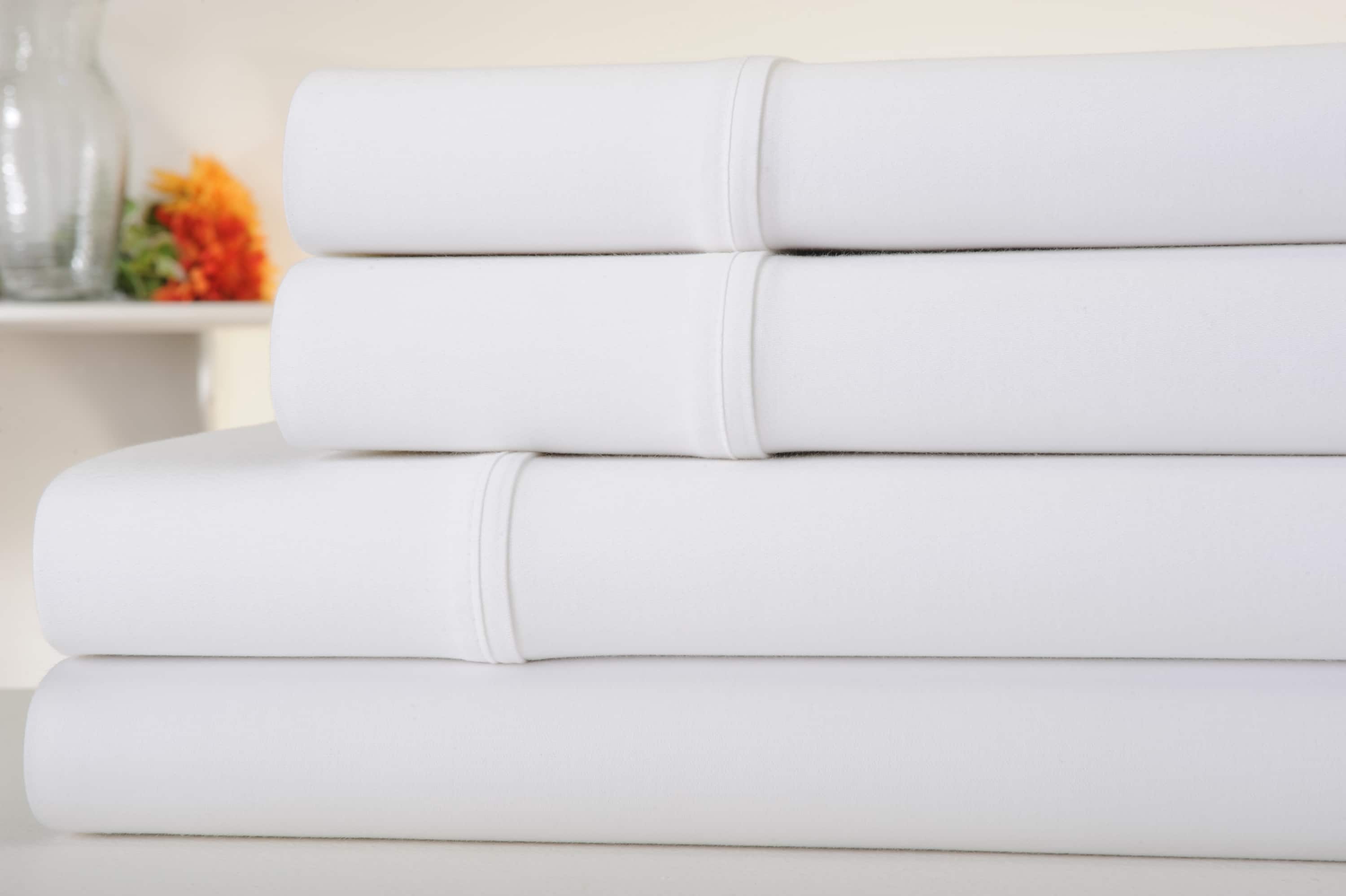 Kathy Ireland - 300 Thread Count Sateen Cotton Sheet Set - White