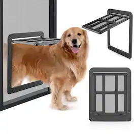 Ownpets - Screen Door Lockable Magnetic Self-Closing for Dogs Cats, Black