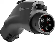 Front. Lectron - NACS to J1772 Level 2 Plug-in Electric Vehicle (EV) Charger Adapter – up to 80A – Compatible with Tesla Chargers - Black.