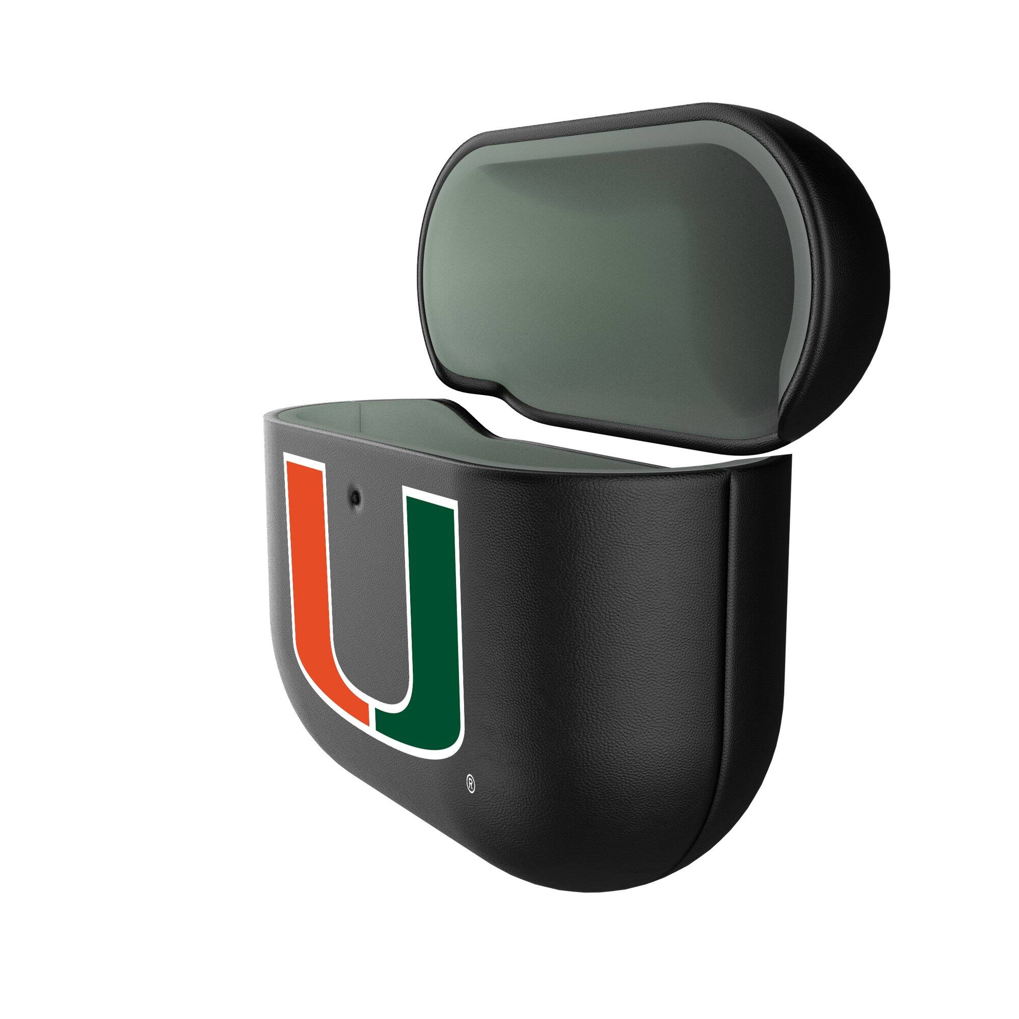 Alt View 1. Keyscaper - Miami Hurricanes Miami Hurricanes Insignia AirPods 4th Generation Case Cover - No Size - Black.