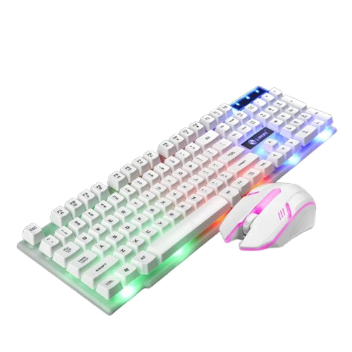 Angle. Stock Preferred - Gaming Keyboard and Mouse Combo with LED Backlit/White - White.
