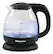 Front. Elite Gourmet - 1L Electric Glass Water Kettle - Black.