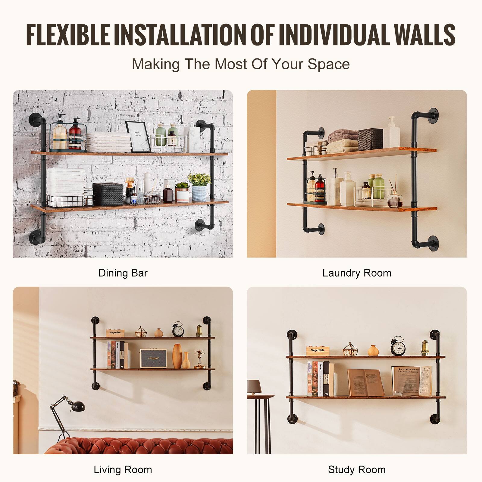 FLEXIBLE INSTALLATION OF INDIVIDUAL WALLS  
Making The Most Of Your Space  

Dining Bar  
Laundry Room  
Living Room  
Study Room