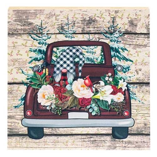 BreeBe - *Christmas Gnomes in Truck Square Block - Multicolor