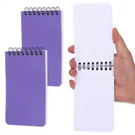 Unique Bargains - 2pcs 3x5 Inch Pocket Sketchbook, Top Spiral Mini Lined Notebook 80GSM 60 Sheets/120 Pages Hard Cover Travel - Purple