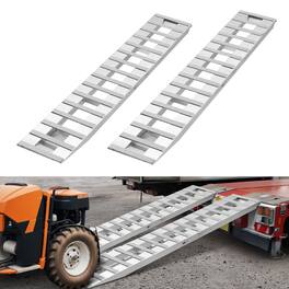 VEVOR - Loading Ramps, 2 Pcs 94 x 15 in, Durable Aluminum and Heavy-Duty Trailer Ramp Set with 16 Anti-Slip Plates, 6000 Lbs - Silver