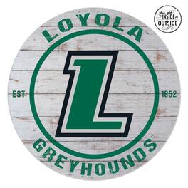 Jardine - Loyola Greyhounds 20'' x 20'' Indoor/Outdoor Weathered Circle Sign - White