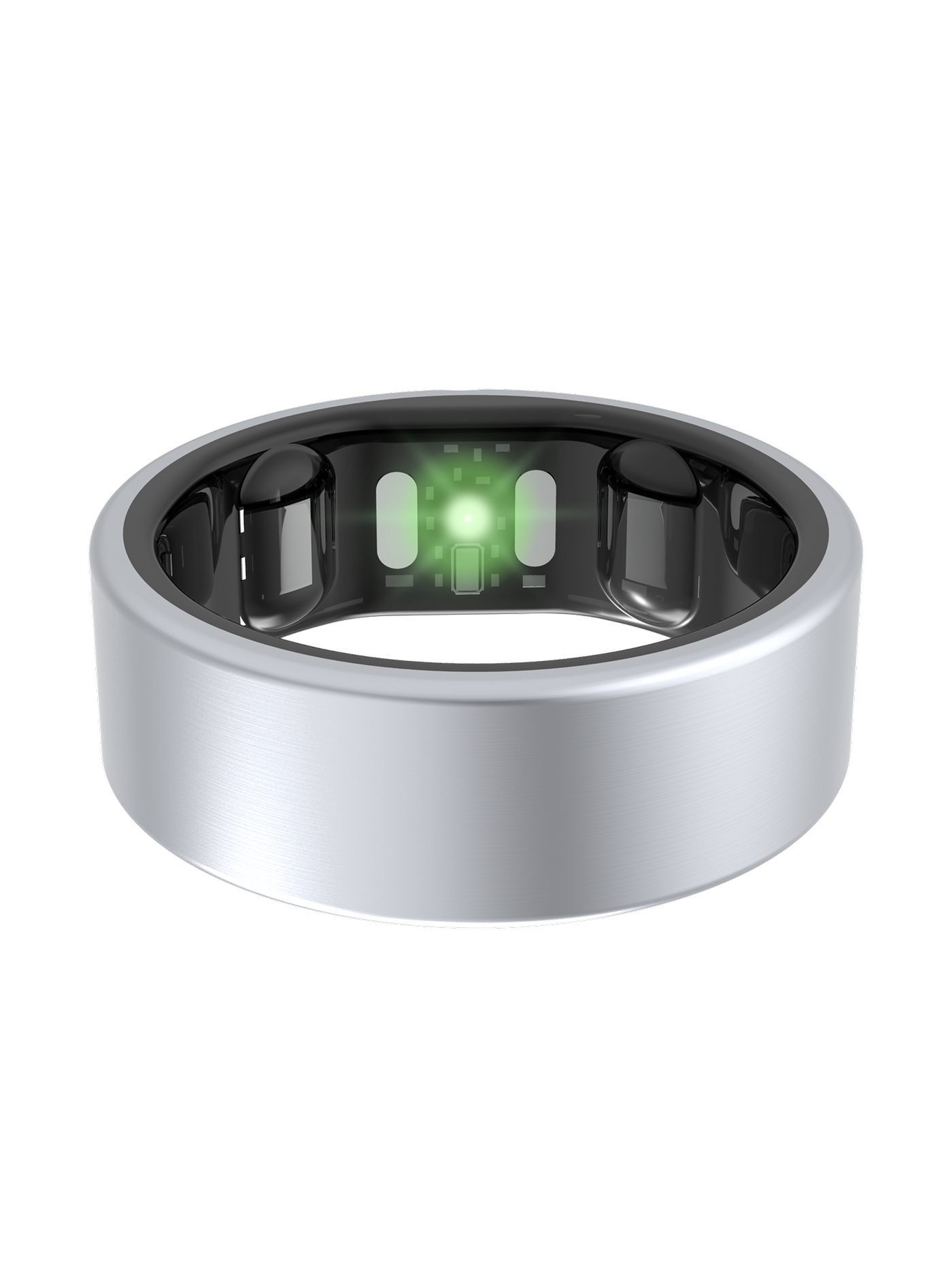 Angle. QALO - QRNT Slim Smart Ring Size 6 - Silver.