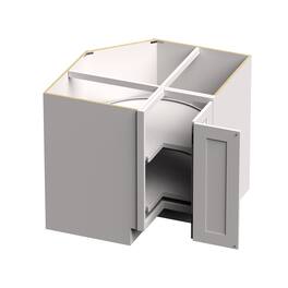 Boyel Living - 36-in W x 34.5-in H x 24-in D Shaker Lazy Susan Corner Kitchen Base Cabinet with Soft-Close Door - Glacier White