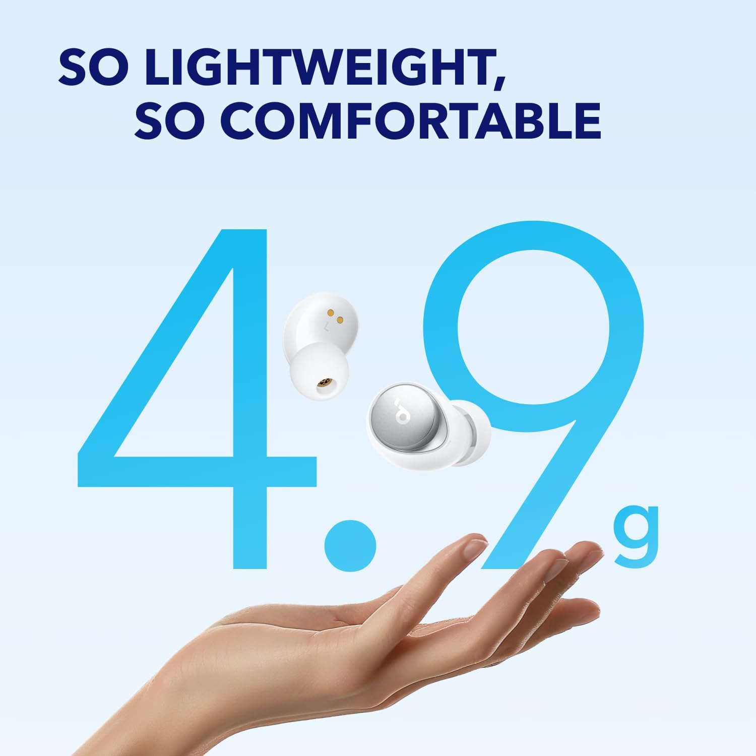 SO LIGHTWEIGHT, SO COMFORTABLE  
4.9 g