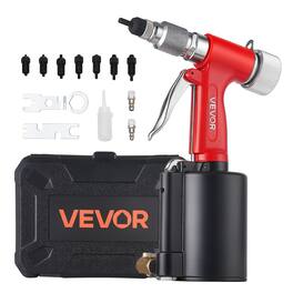 VEVOR - Pneumatic Rivet Nut Gun Kit with 8PCS SAE & Metric Gun Heads, M4 M5 M6 M8 M10 1/4" 5/16" 3/8", 2680LBS Force - Red;Black