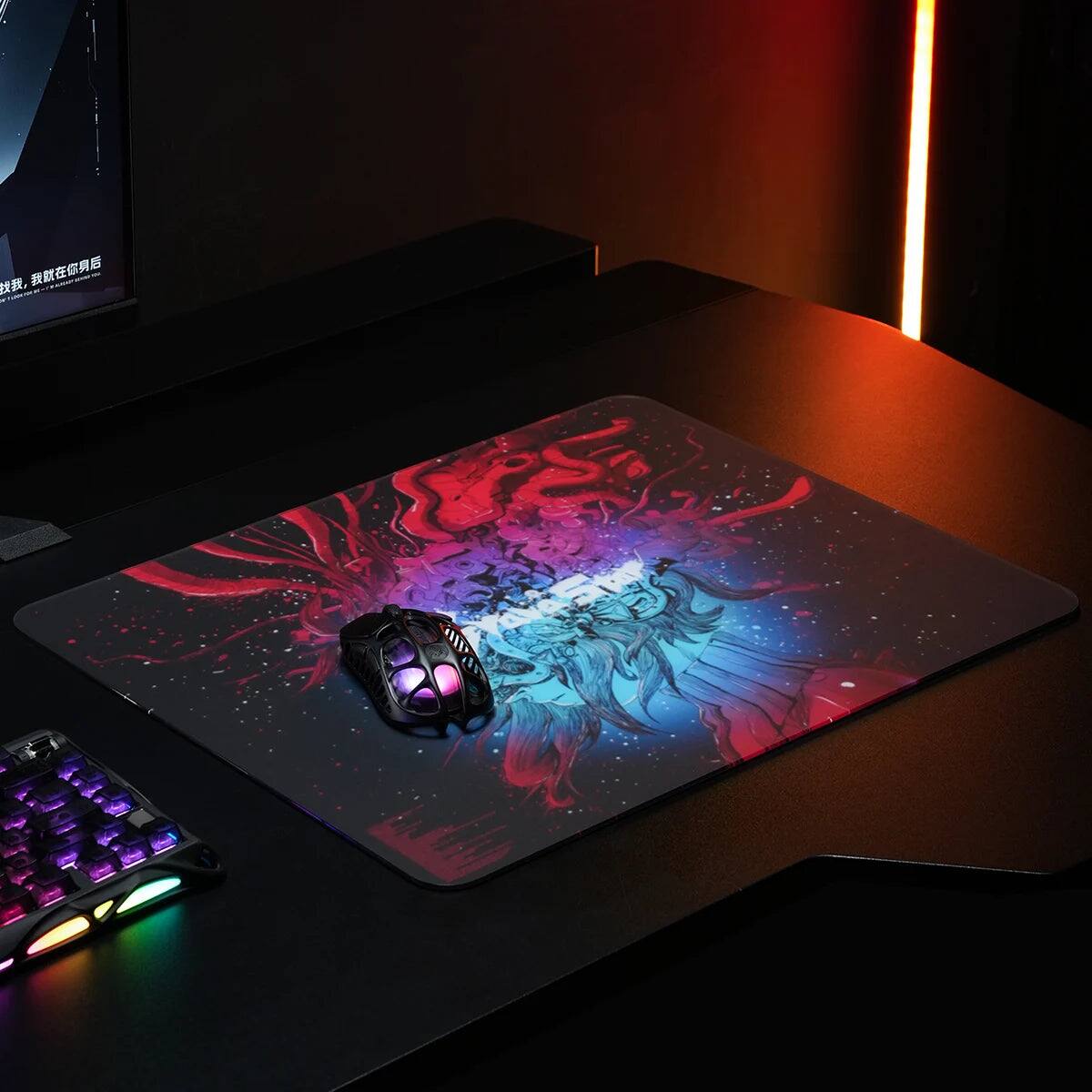 Alt View 2. GravaStar - GravaStar Tempered Glass Gaming Mouse Pad with 9H Hardness and Micro-Etched Surface Black - Black.