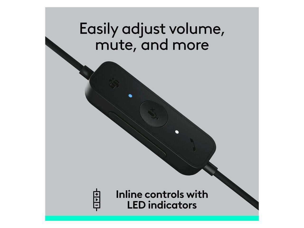 Easily adjust volume, mute, and more

Inline controls with LED indicators