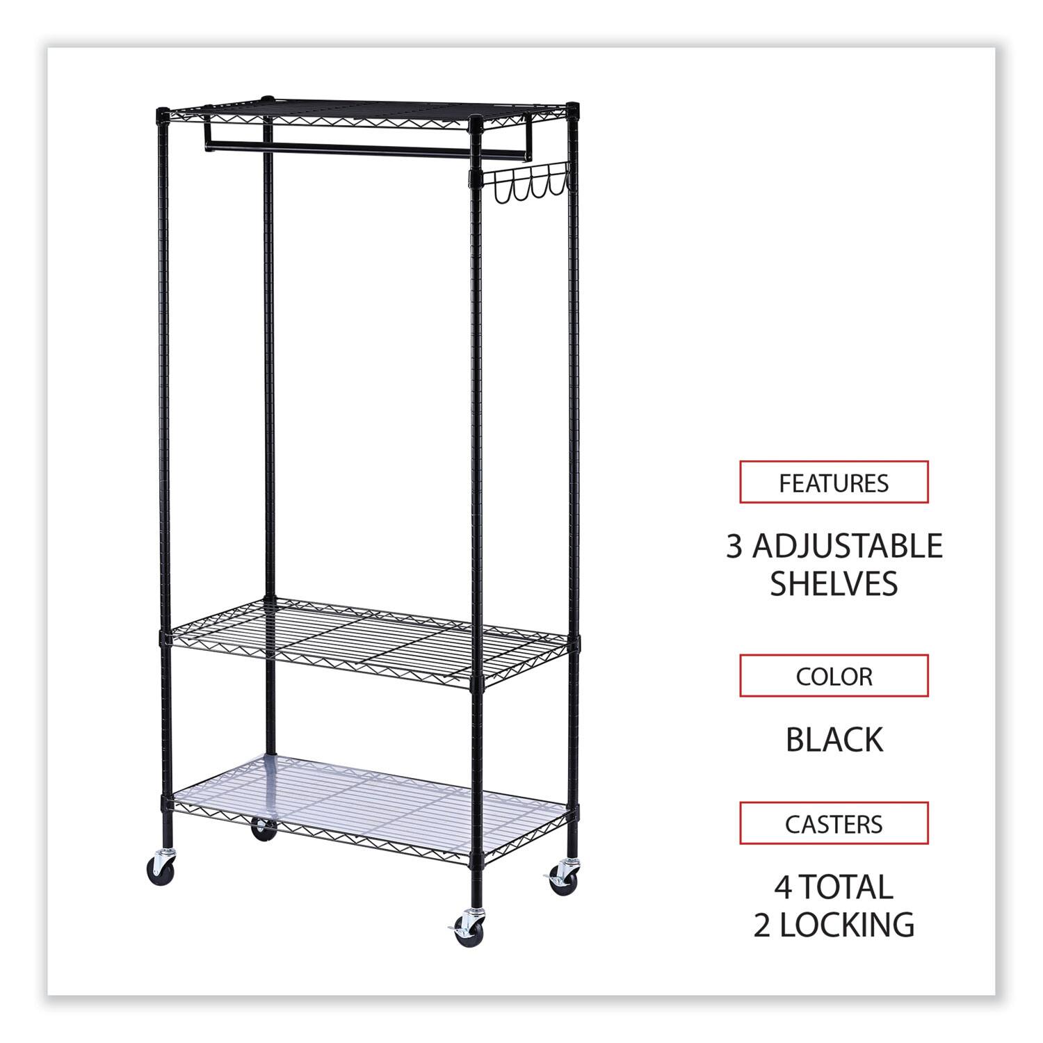 FEATURES  
3 ADJUSTABLE SHELVES  
COLOR BLACK  
CASTERS 4 TOTAL 2 LOCKING