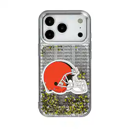 Keyscaper - NFL - Cleveland Browns iPhone Text Backdrop Design Glitter Case - 14 - Multicolor