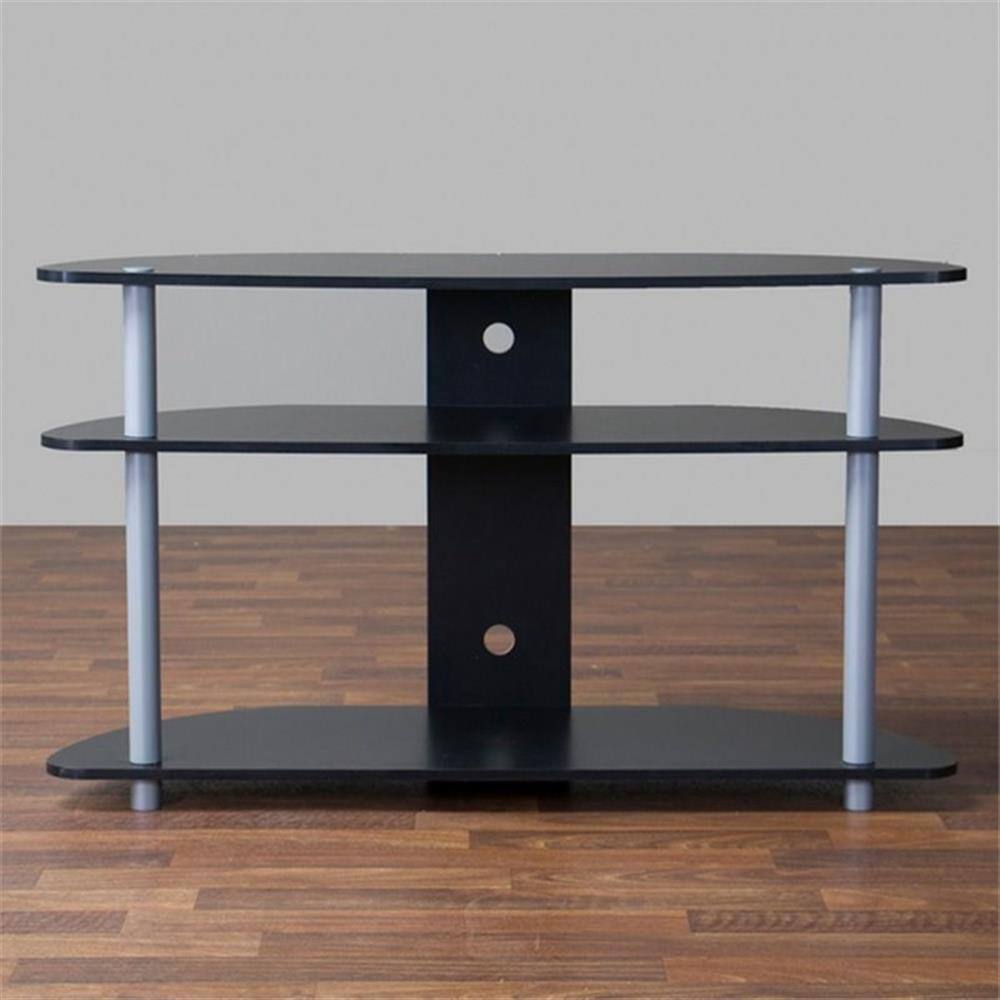Alt View 3. Baxton Studio - Orbit 39" TV Stand in Black and Gray - Dark Brown.