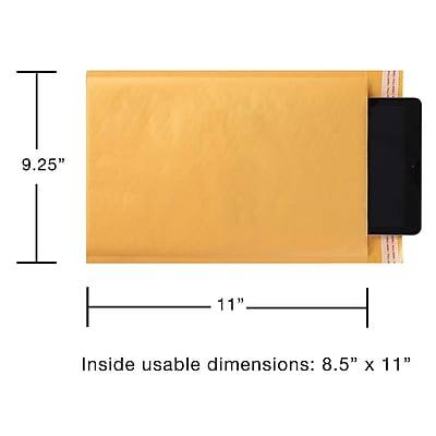 9.25" x 11"  
Inside usable dimensions: 8.5" x 11"