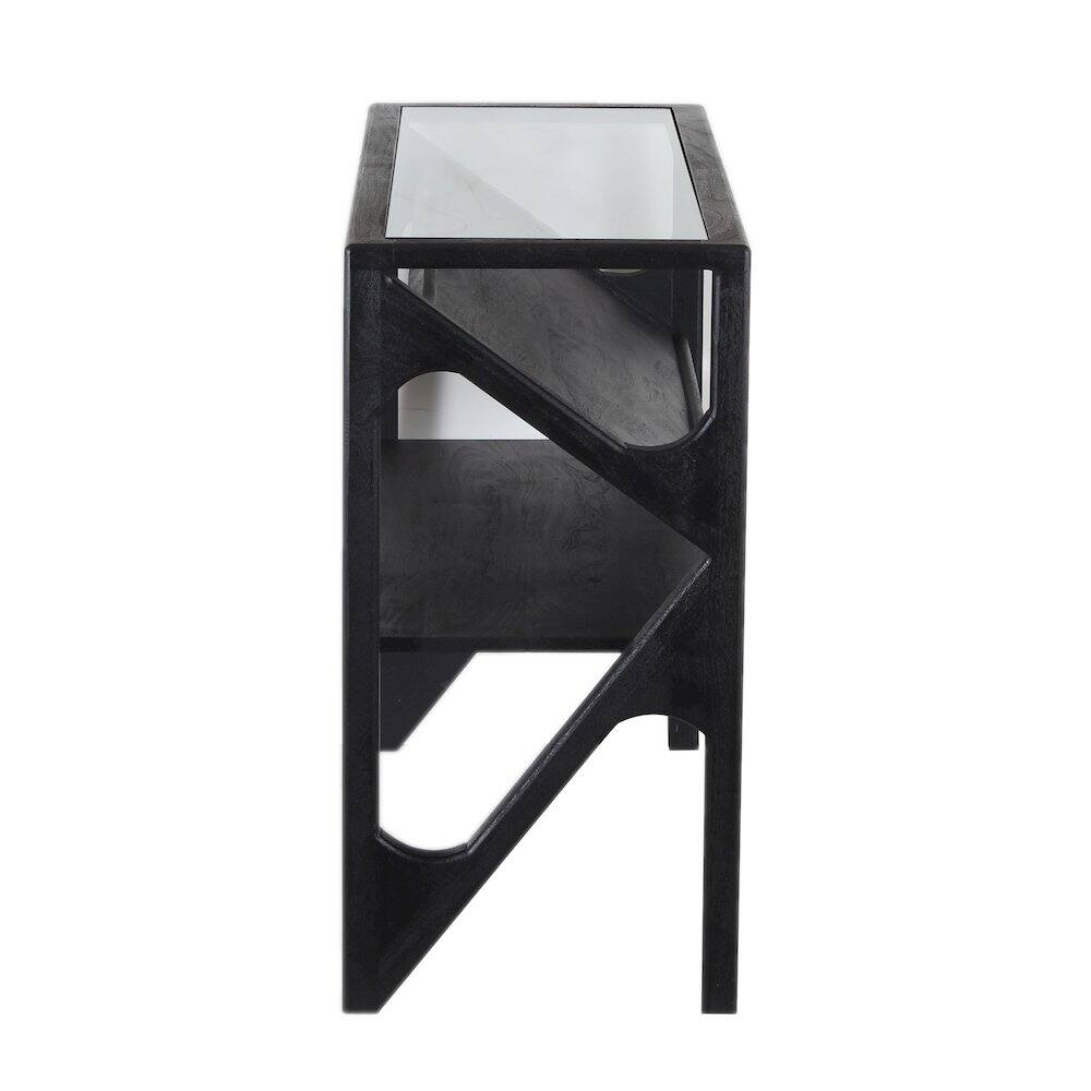 Back. Porter Designs - Canberra Solid Mango Wood Console Table - Black.