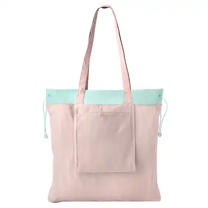 Front. Garnen - Foldable Tote Bag for Women, Nylon Reusable Bag Foldable Tote for Grocery, Reusable Foldable Bag Shopping Bag Pink - Pink.